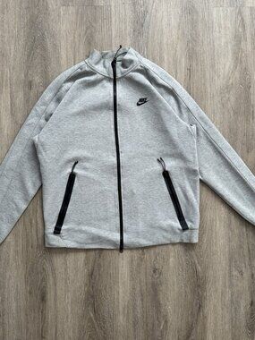 Nike Y2K Swoosh Gray Tech Fleece Full Zip Light Jacket Run Gym Sports Large